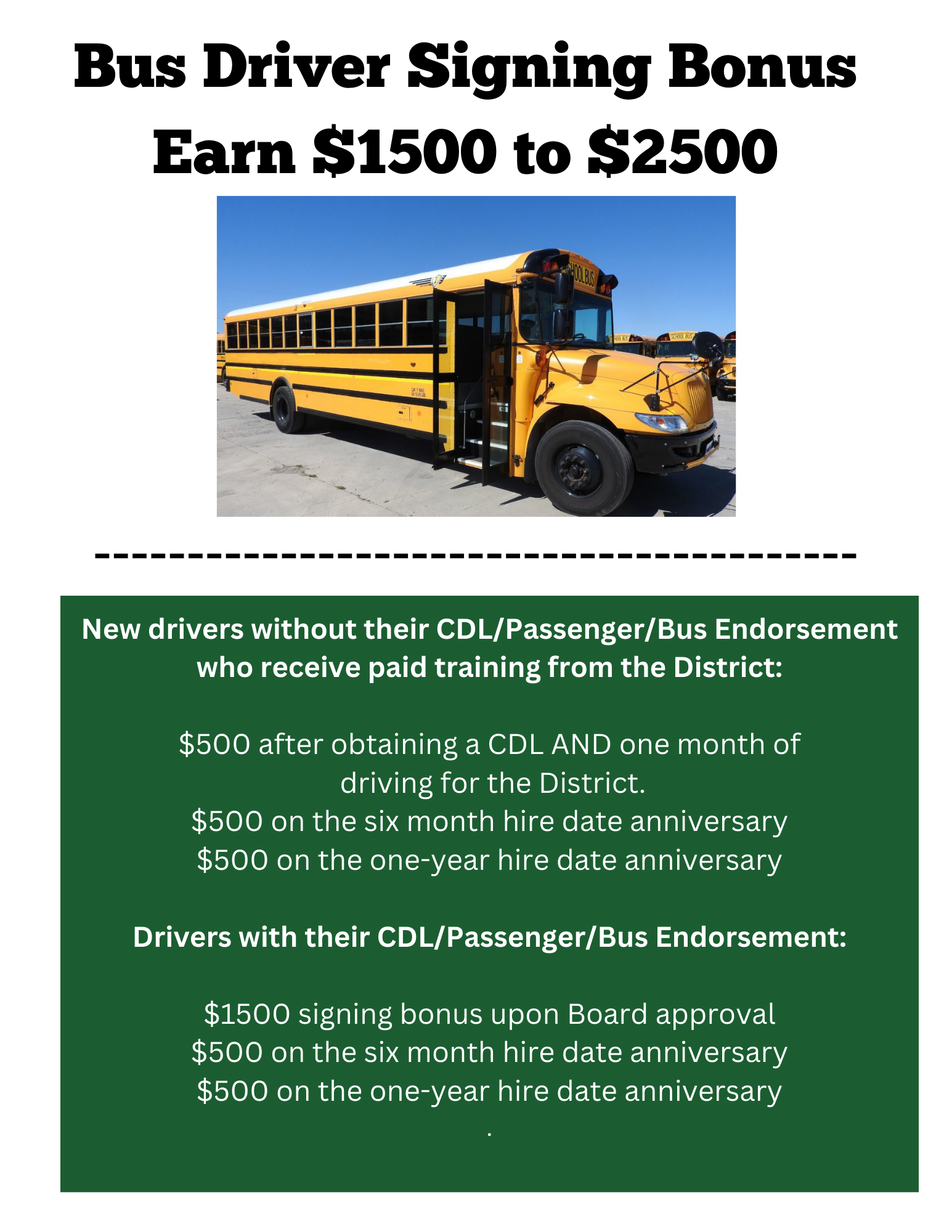 referral bonus program for bus drivers