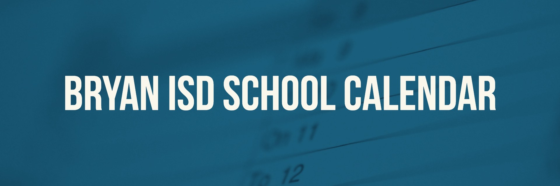 BISD School Calendar banner