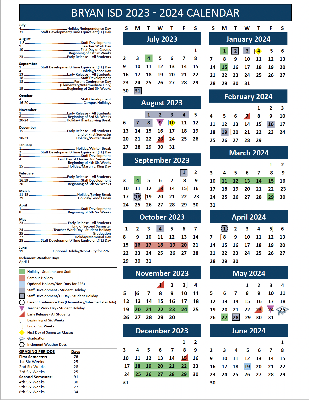 CCISD 2023-2024 Calendar! – The Texan Times, 42% OFF