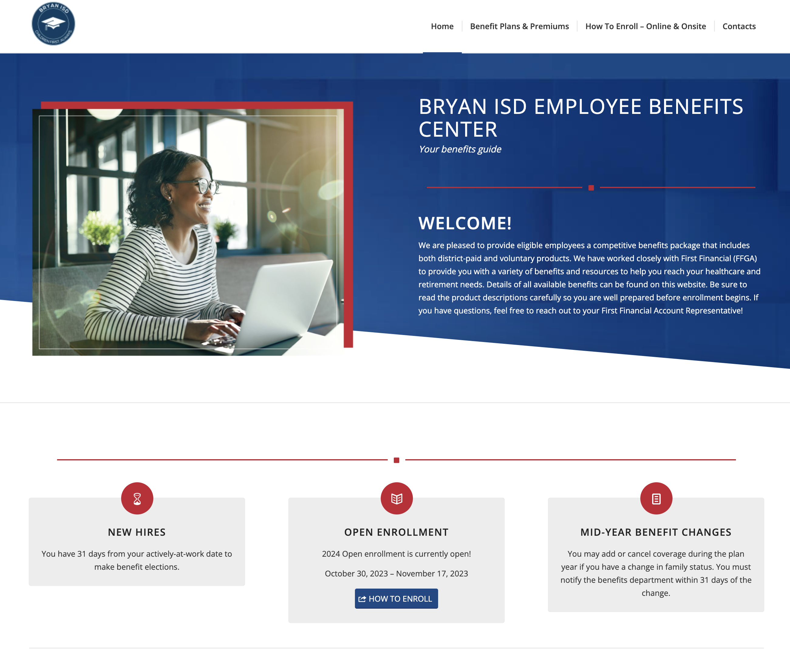 Screenshot of Employee Benefits Center