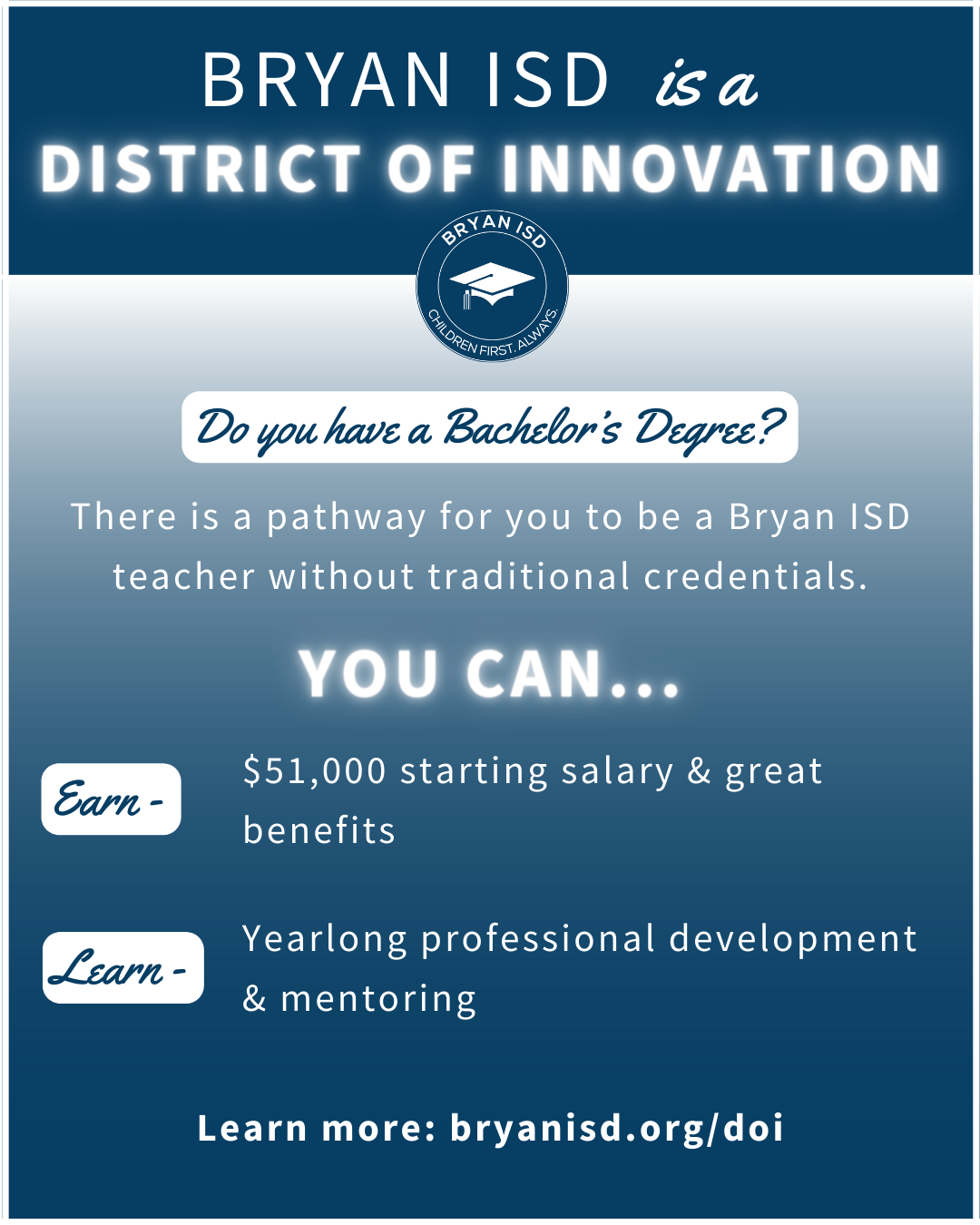 Bryan ISD Is a District of Innovation