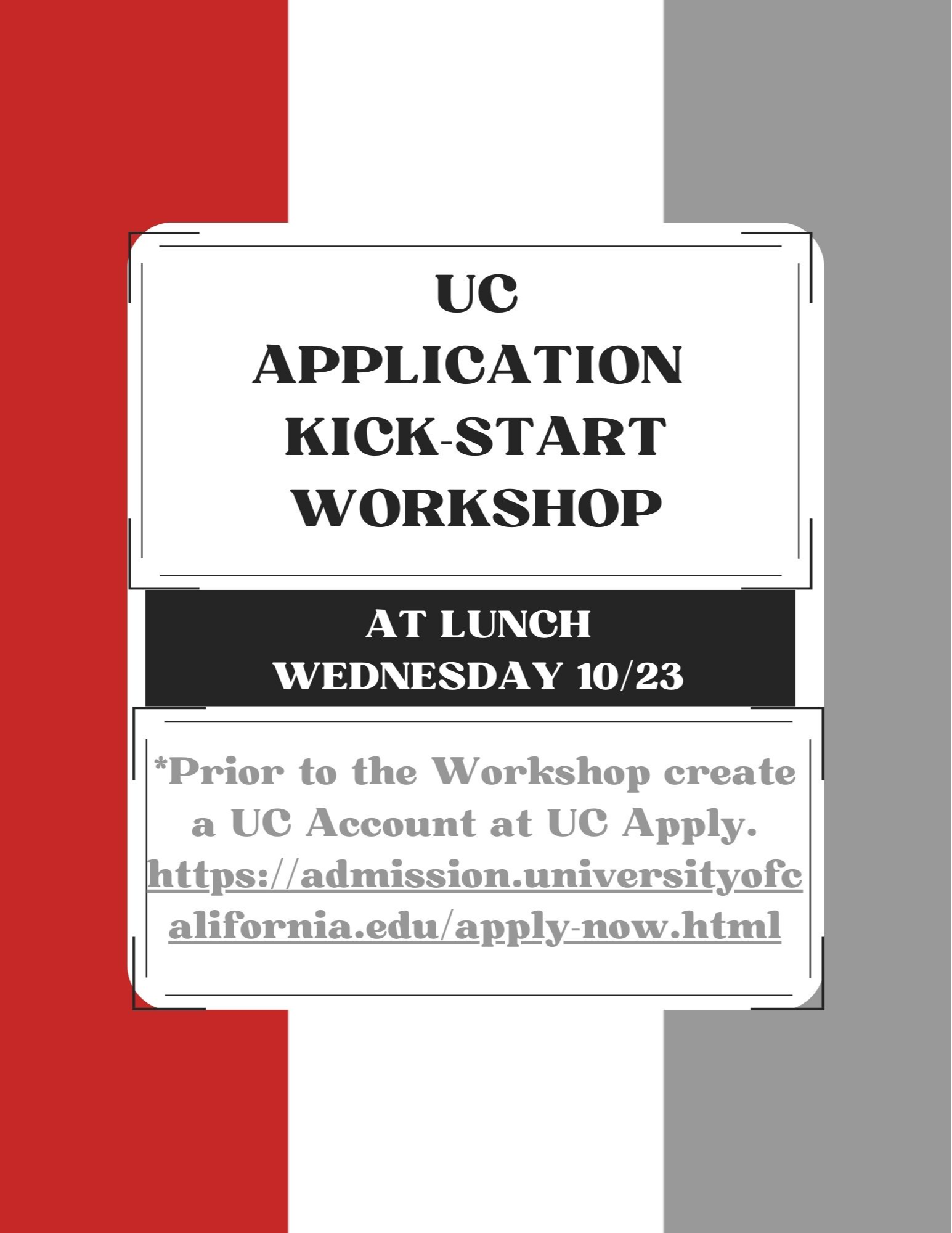 UC Application Workshop Flyer