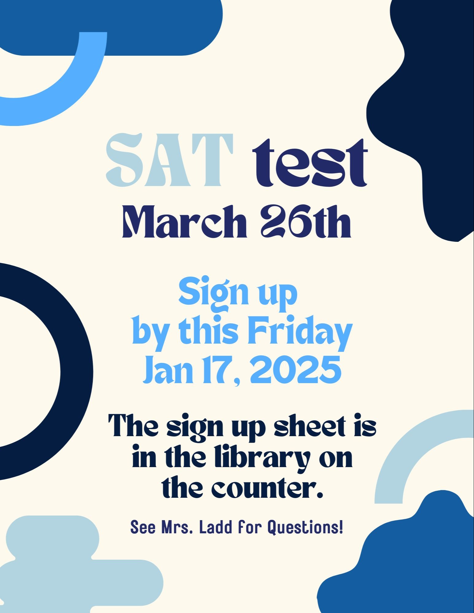 SAT Sign up  Flyer