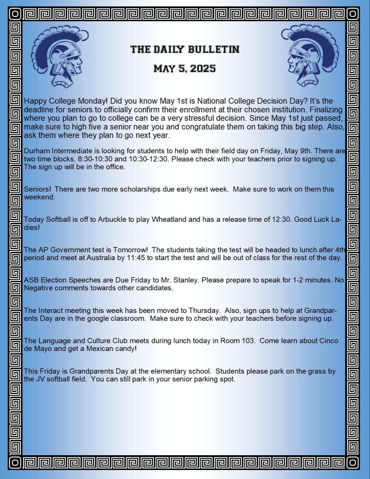 Picture of the Daily Bulletin