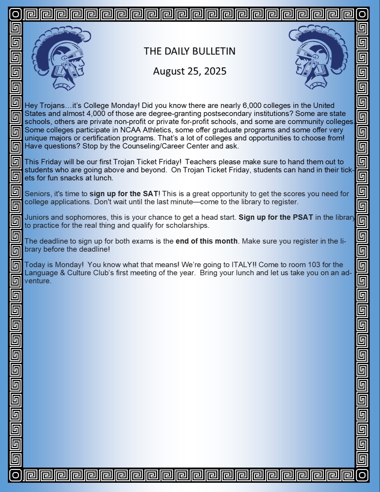 Picture of the Daily Bulletin