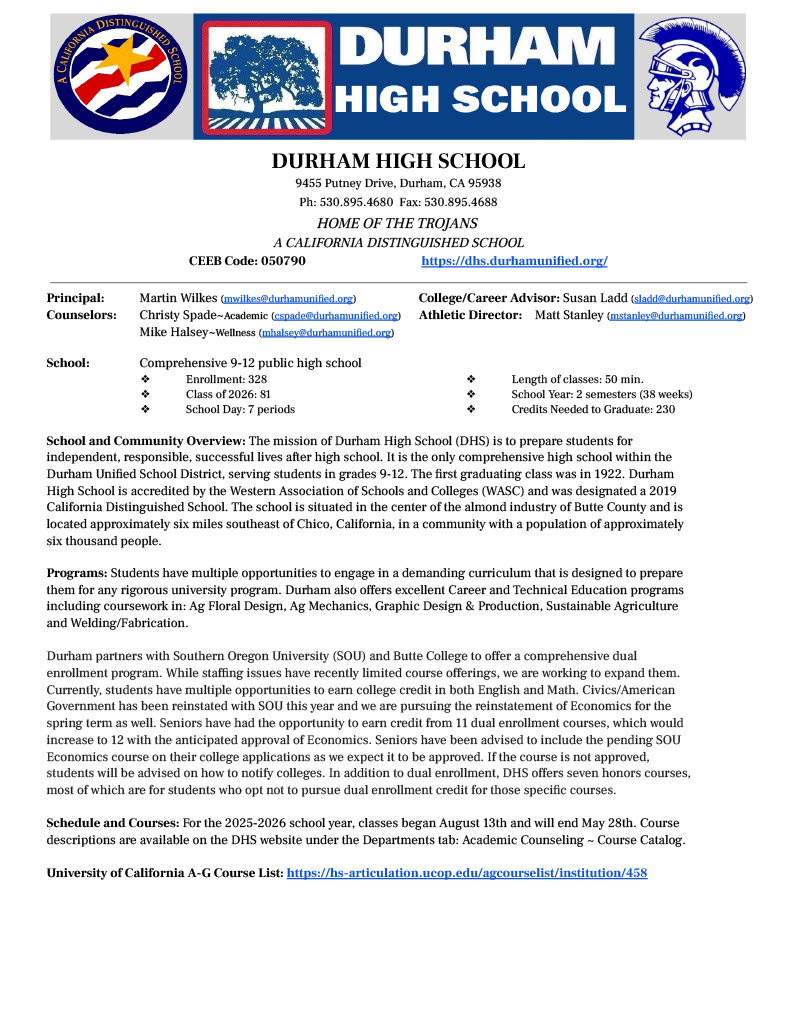 School Profile  pg 1