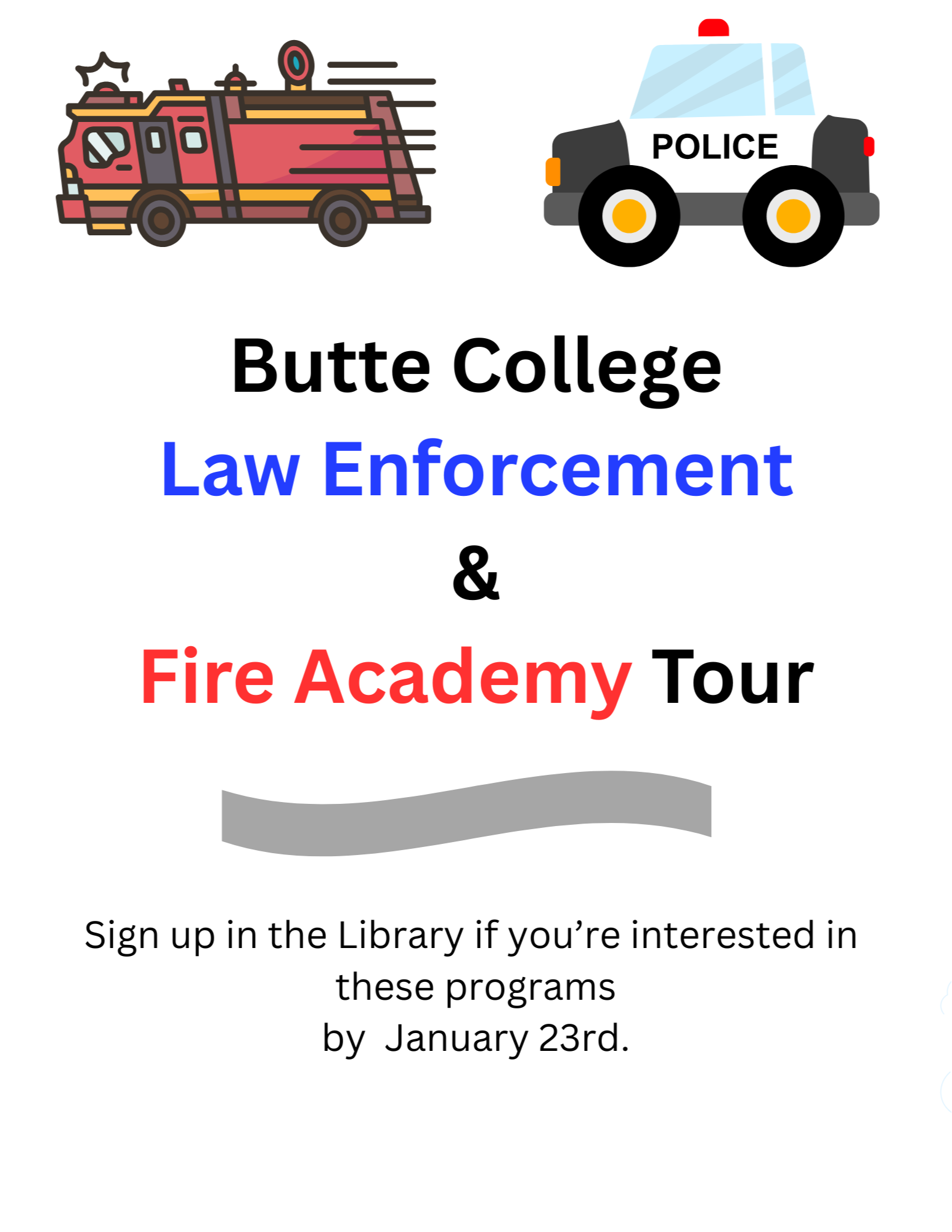 Law Enforcement & Fire Academy Tour Flyer