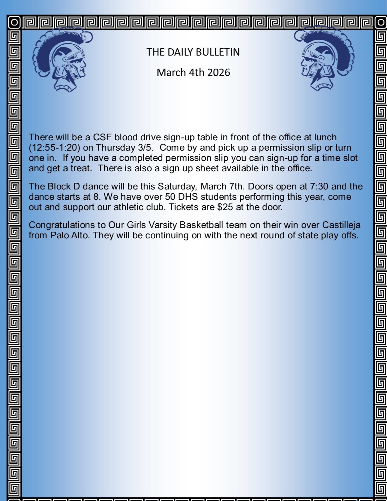 Picture of the Daily Bulletin