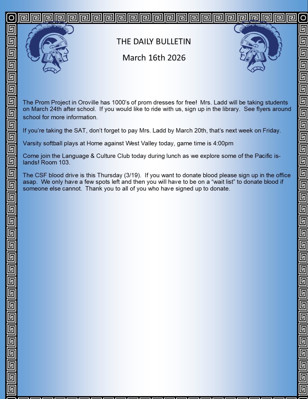 Picture of the Daily Bulletin