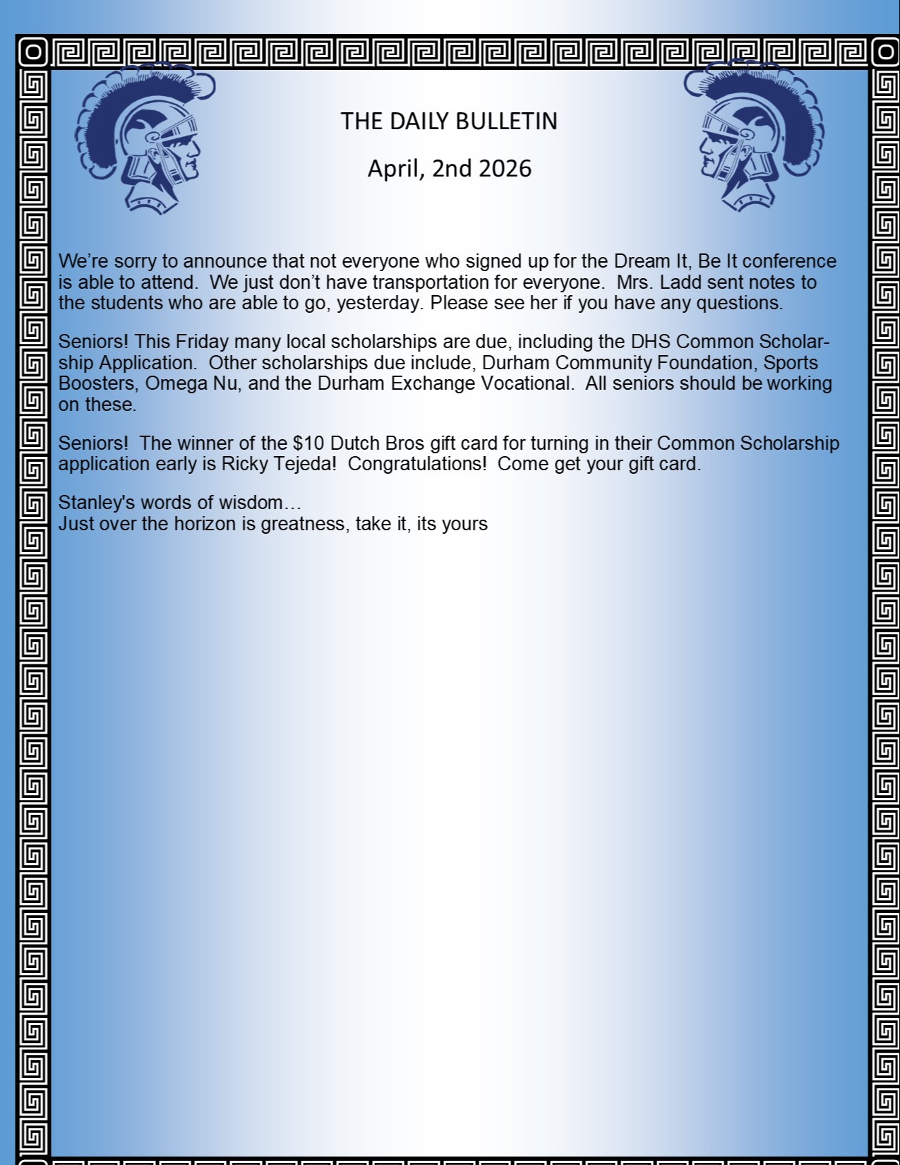 Picture of the Daily Bulletin