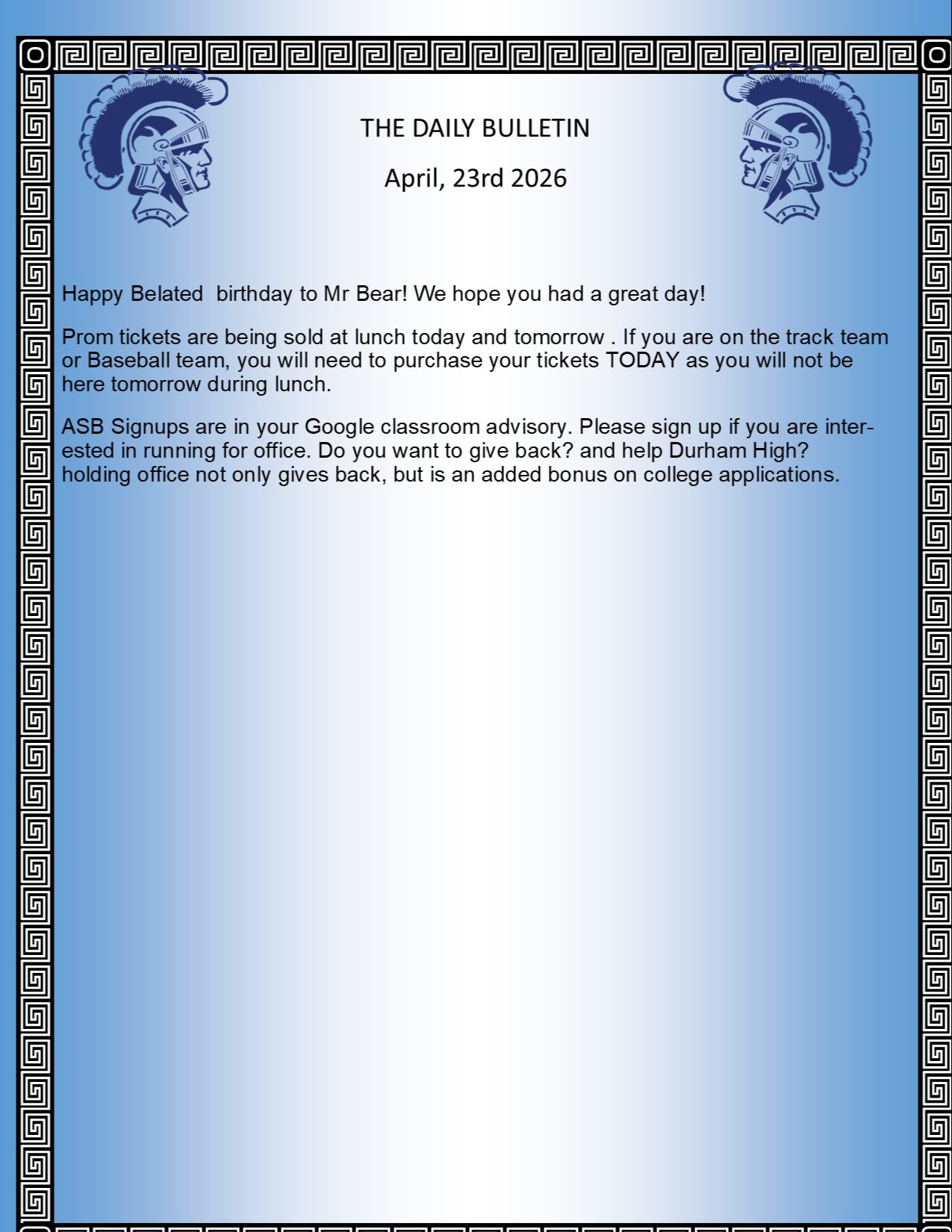 Picture of the Daily Bulletin