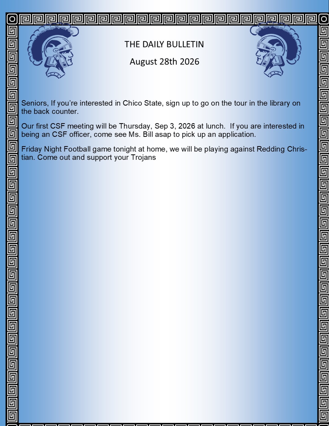 Picture of the Daily Bulletin