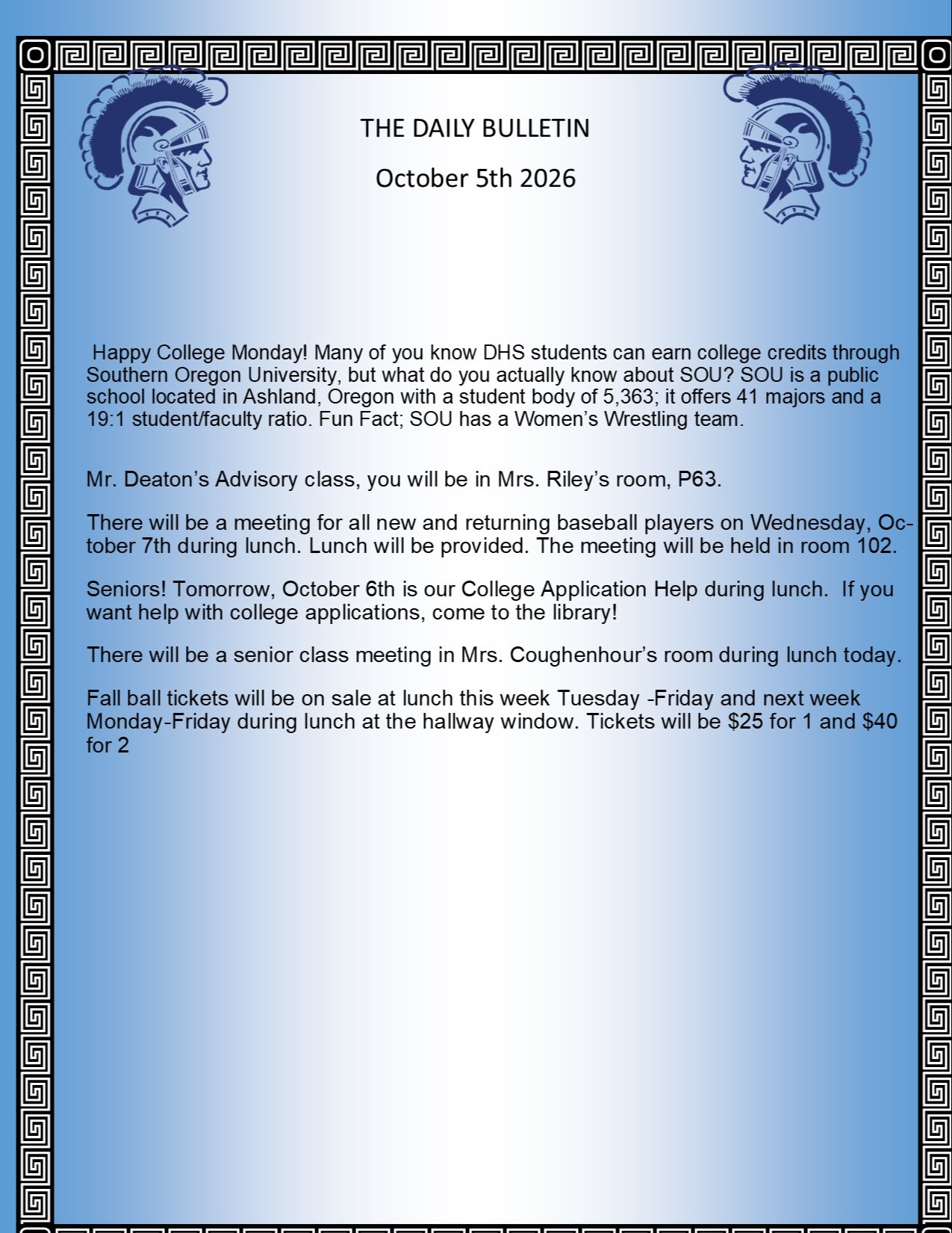 Picture of the Daily Bulletin