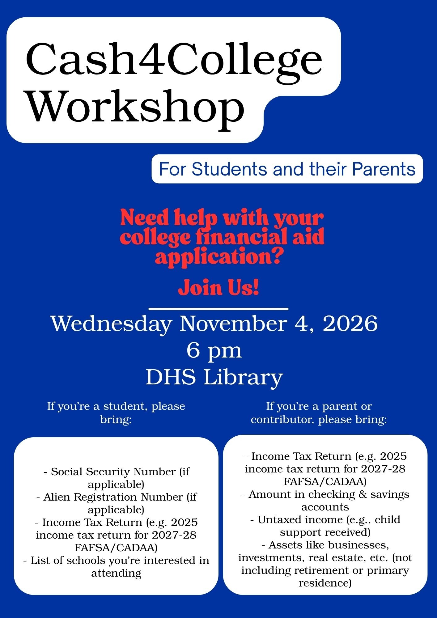 Cash4College Flyer