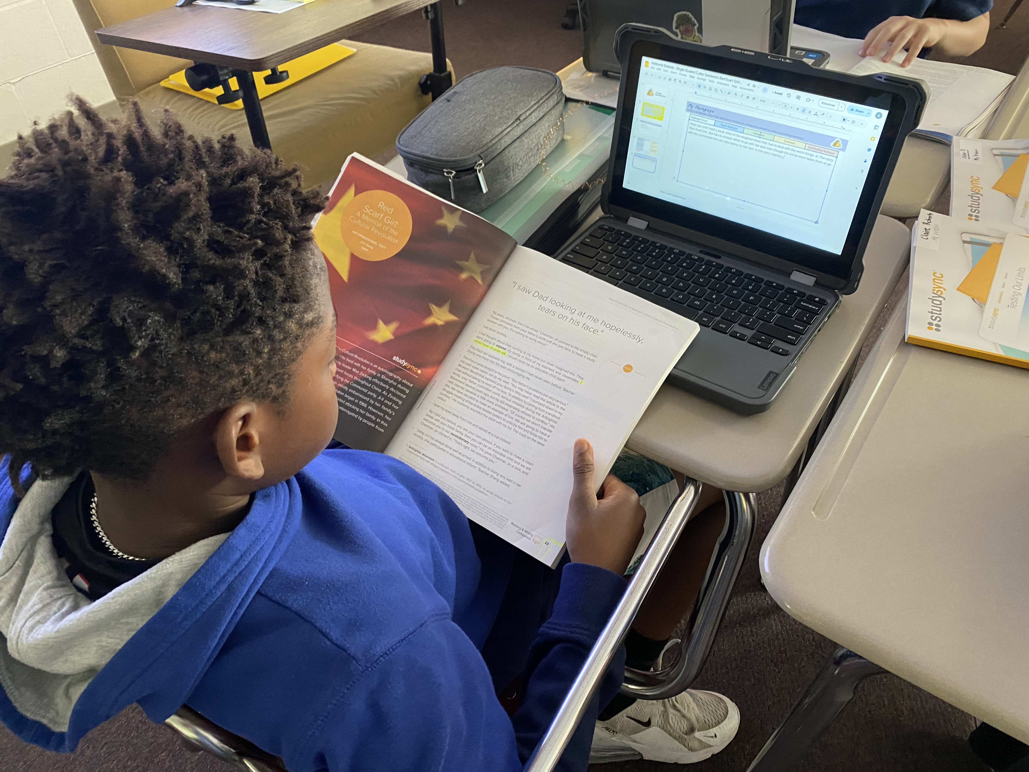 student at laptop