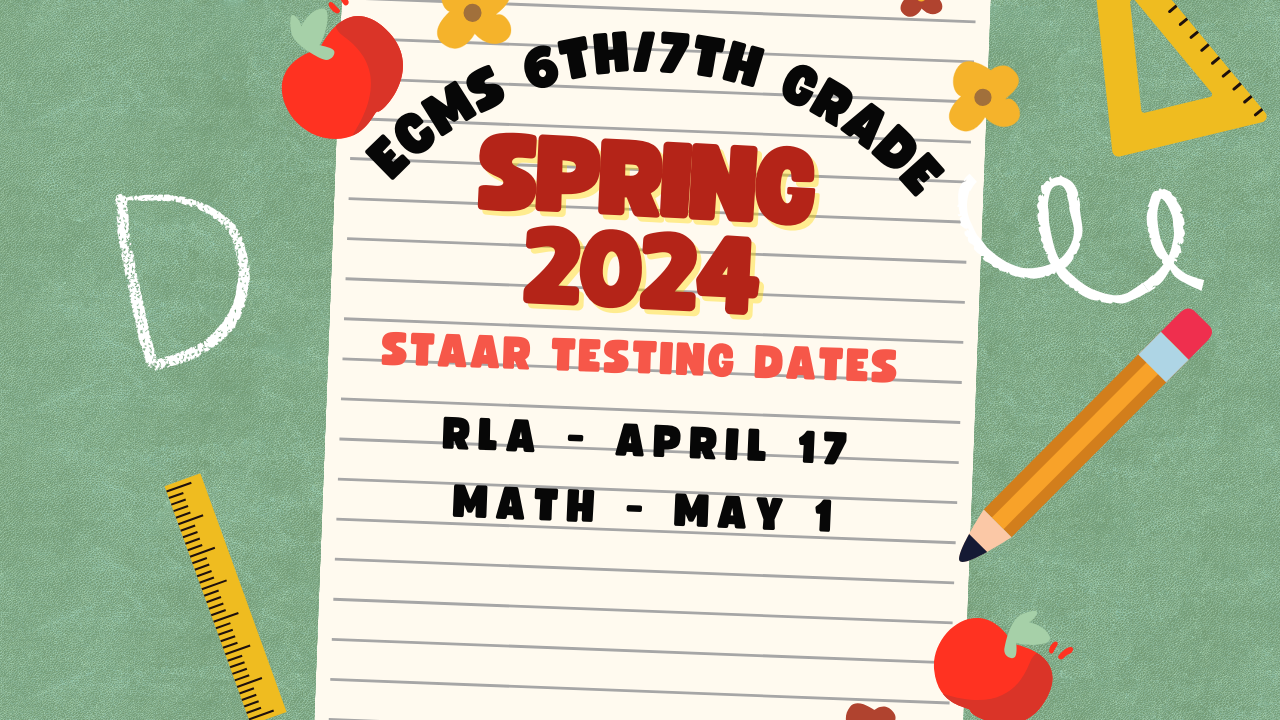 6th  and 7th grade staar testing dates