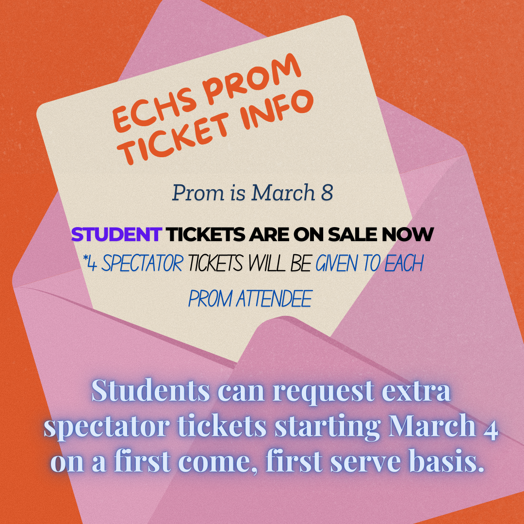 prom tickets on sale and each one comes with 4 spectator tickets. student will need to request more starting march 4 