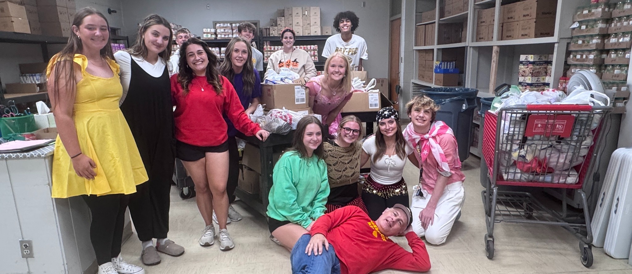 Stuco officers with food donations for Pantry