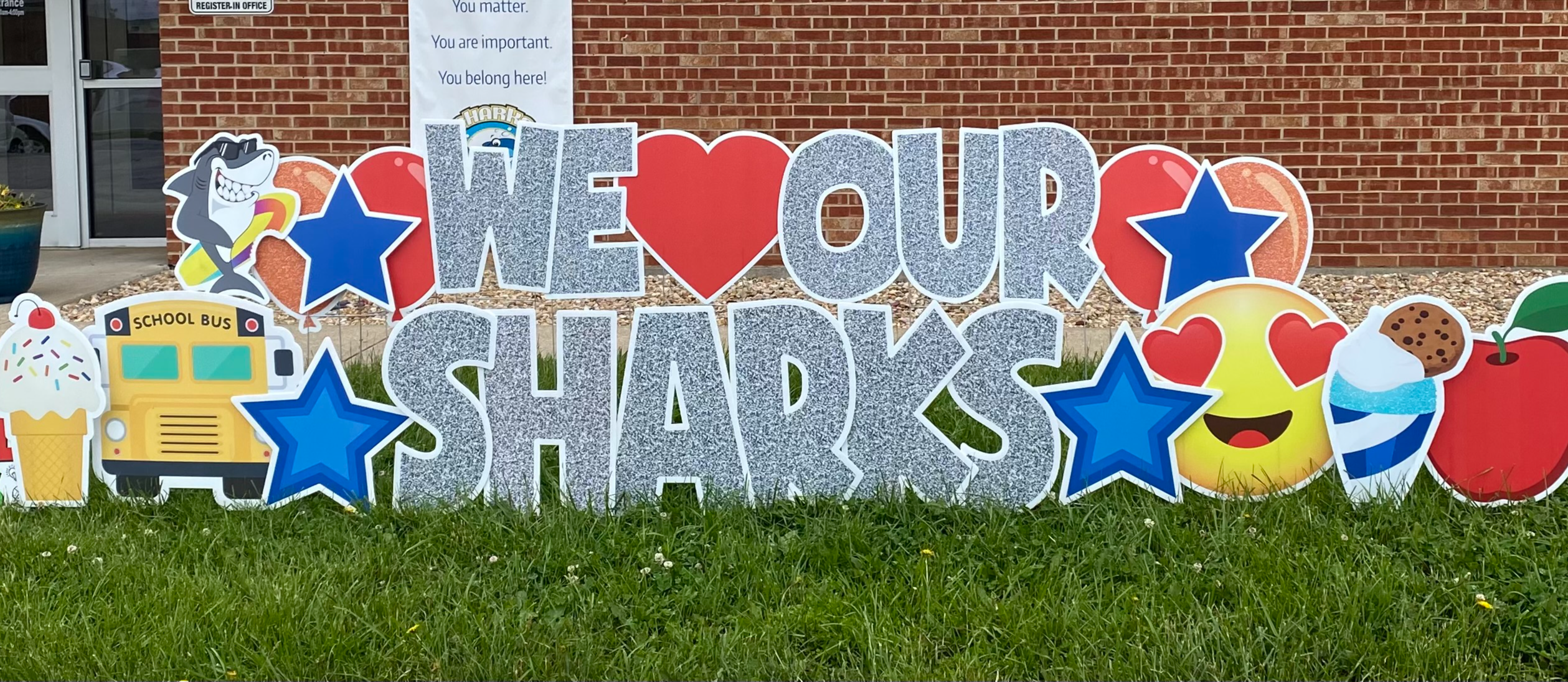 We heart our Sharks yard sign.