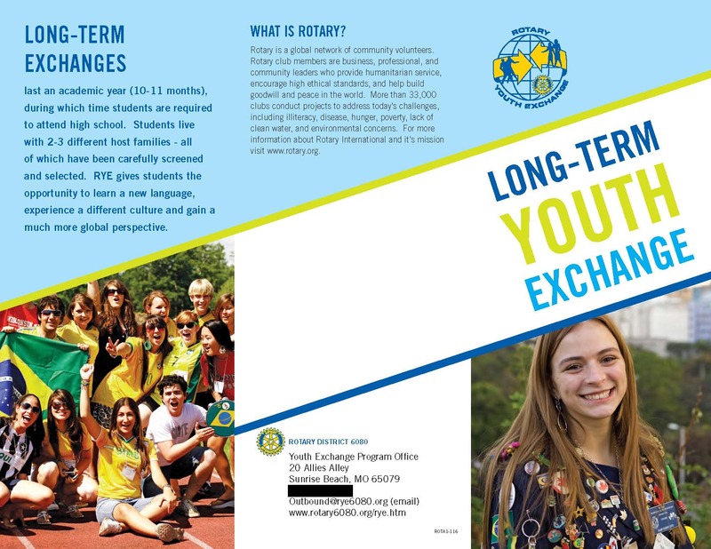 Rotary Youth Exchange brochure