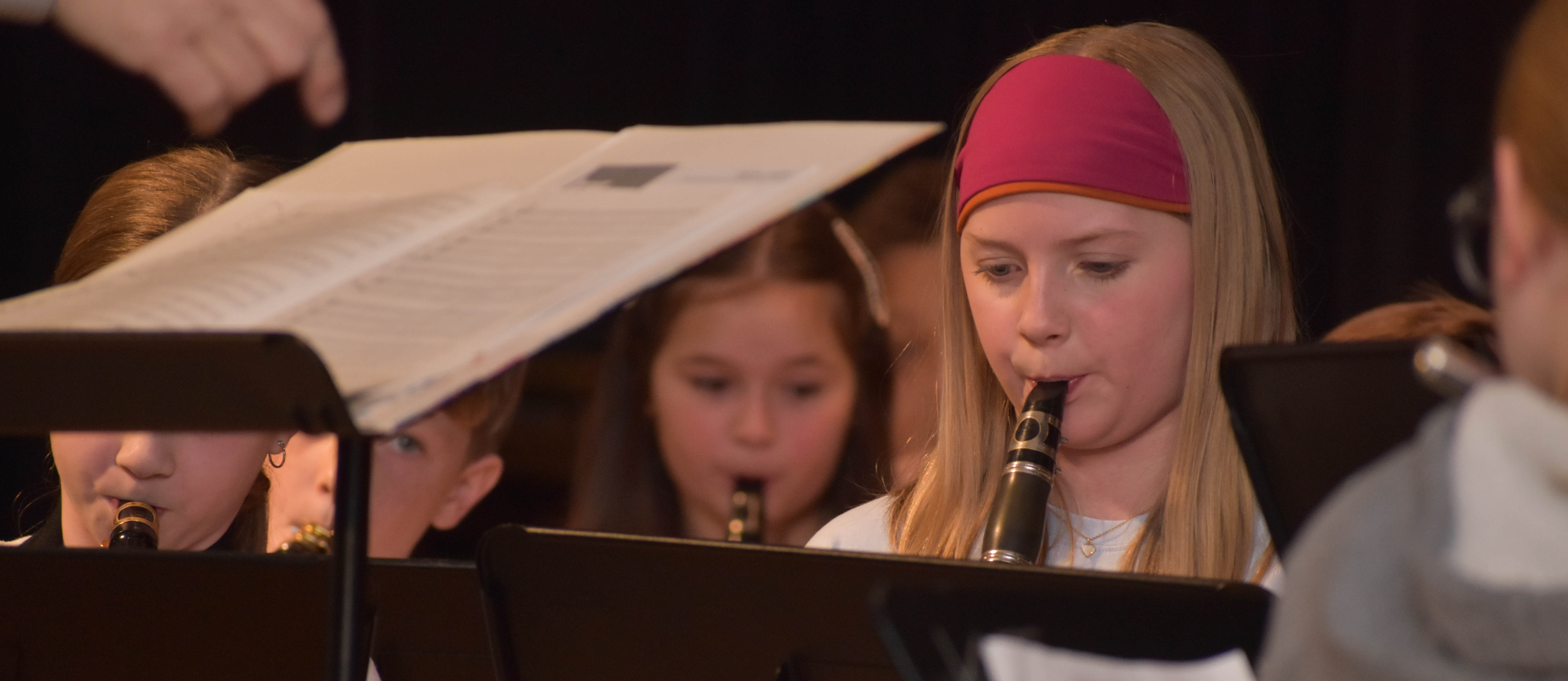 student playing clarinet