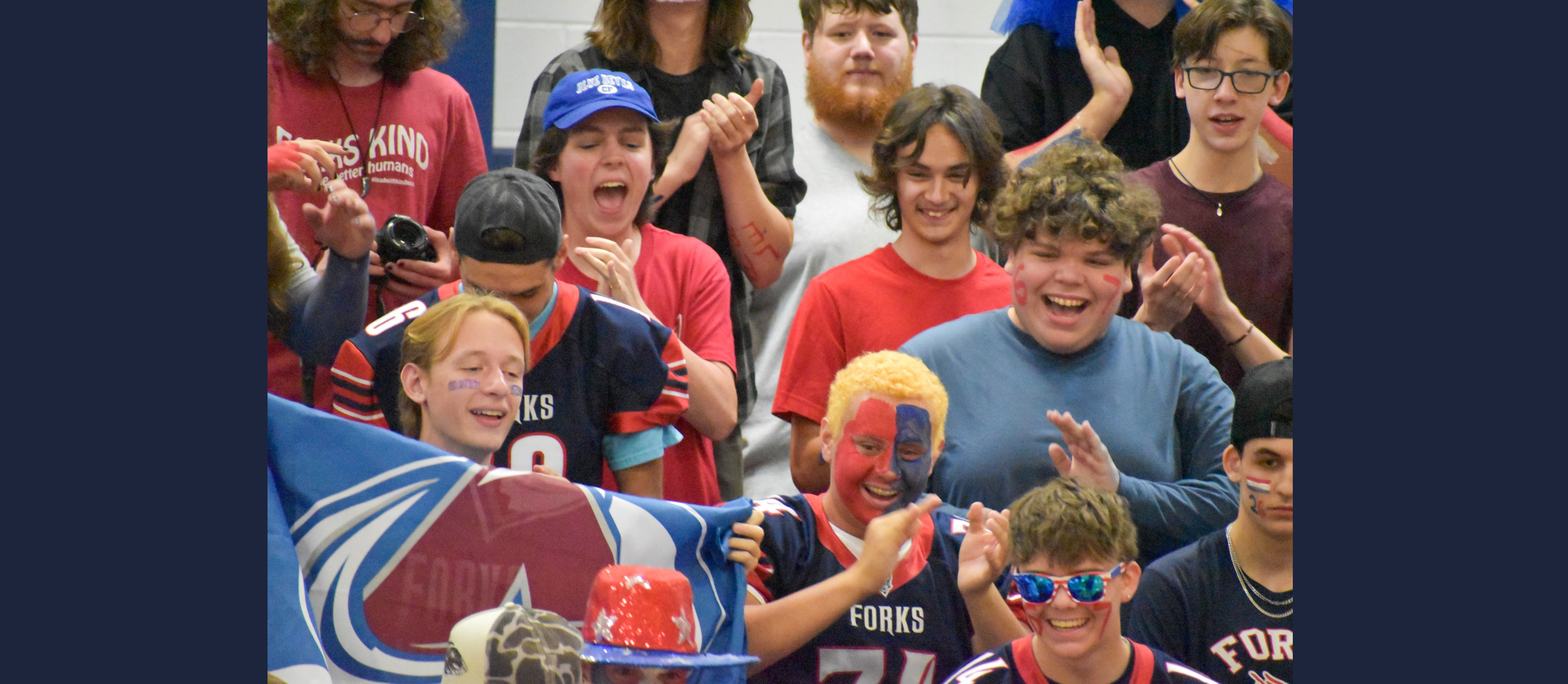 home coming pep rally student in bleachers