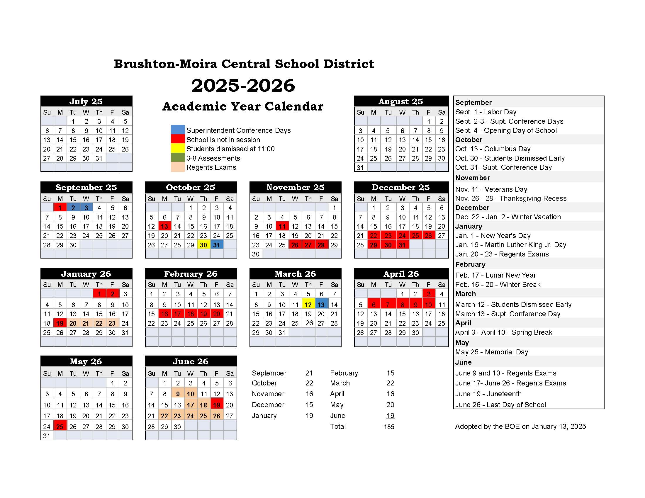 25-26 School Calendar
