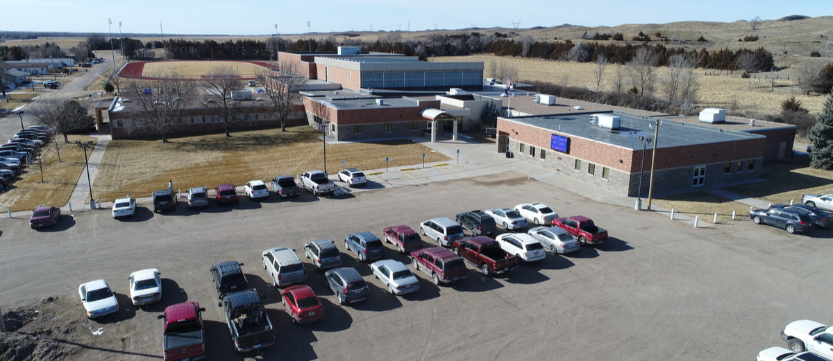 AERIAL view of Paxton school's campus