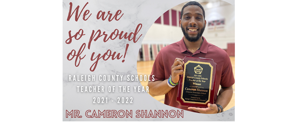 Cameron Shannon, Raleigh County Schools Teacher of the Year