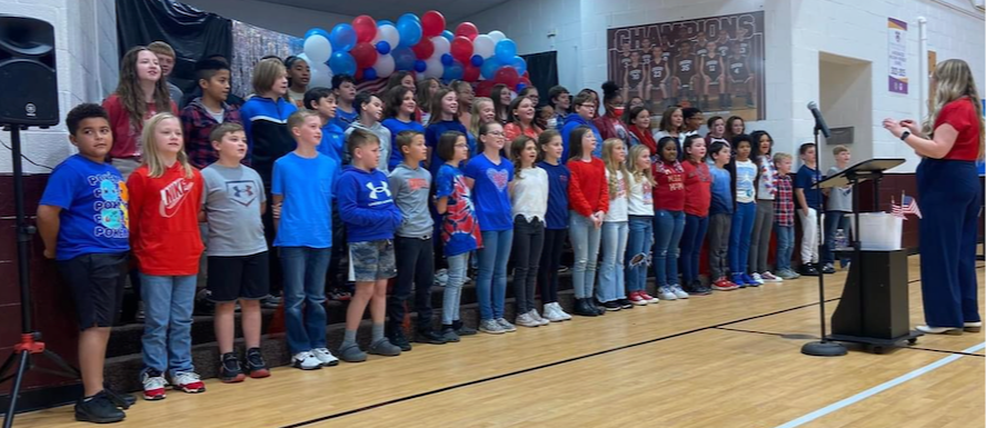 Fifth graders perform at our Veteran's Day Celebration