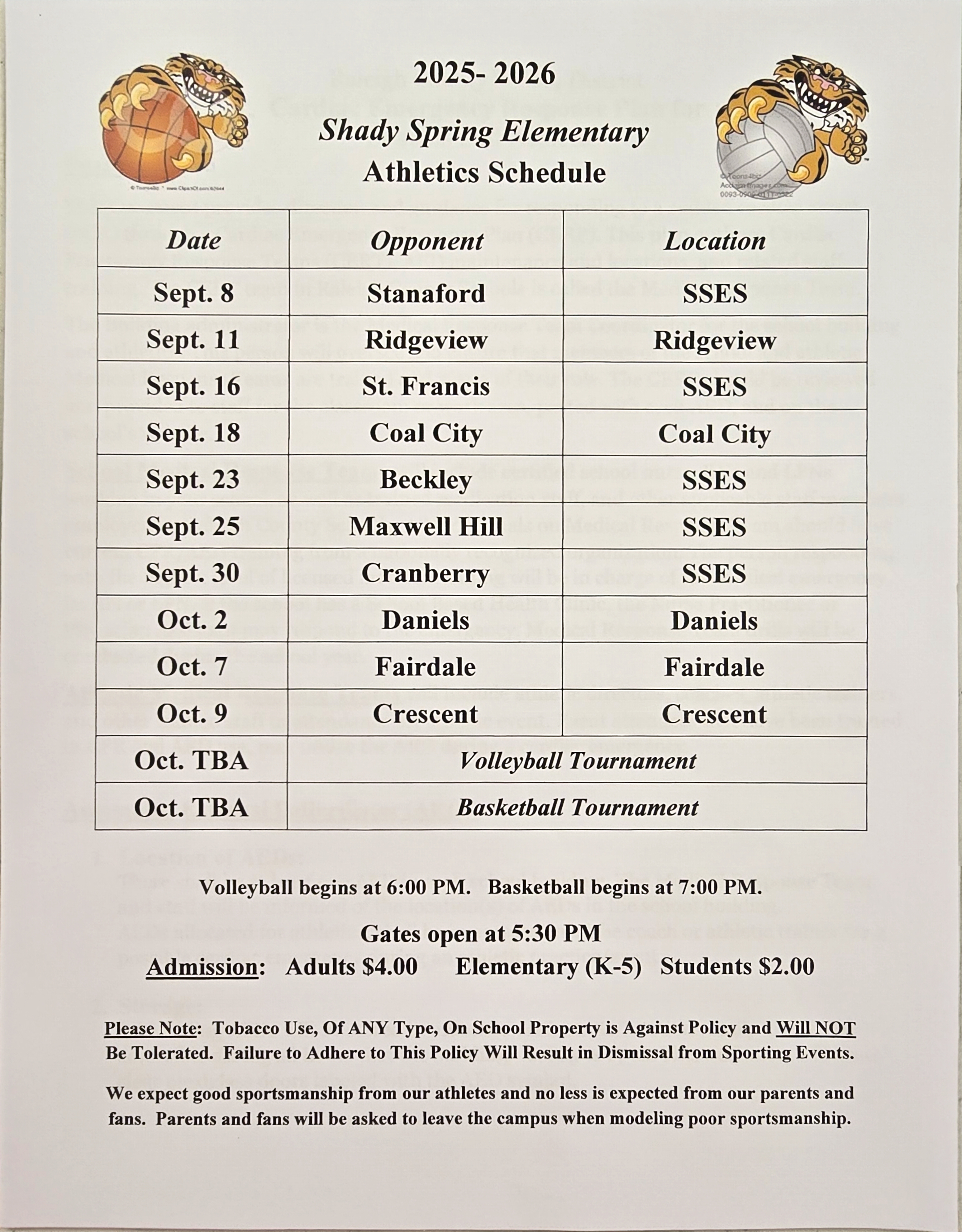 Sports Schedule
