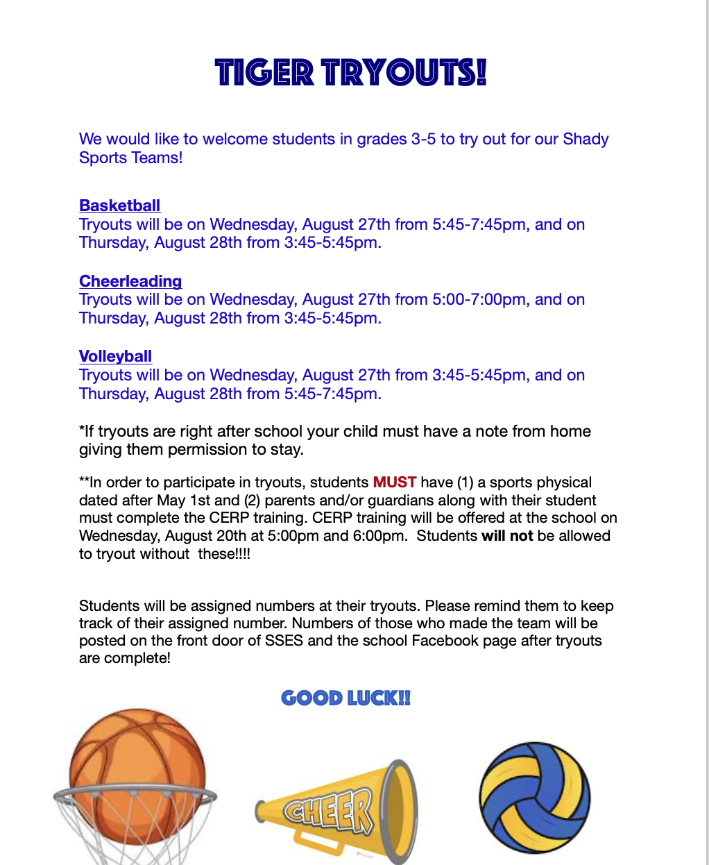 Tryouts