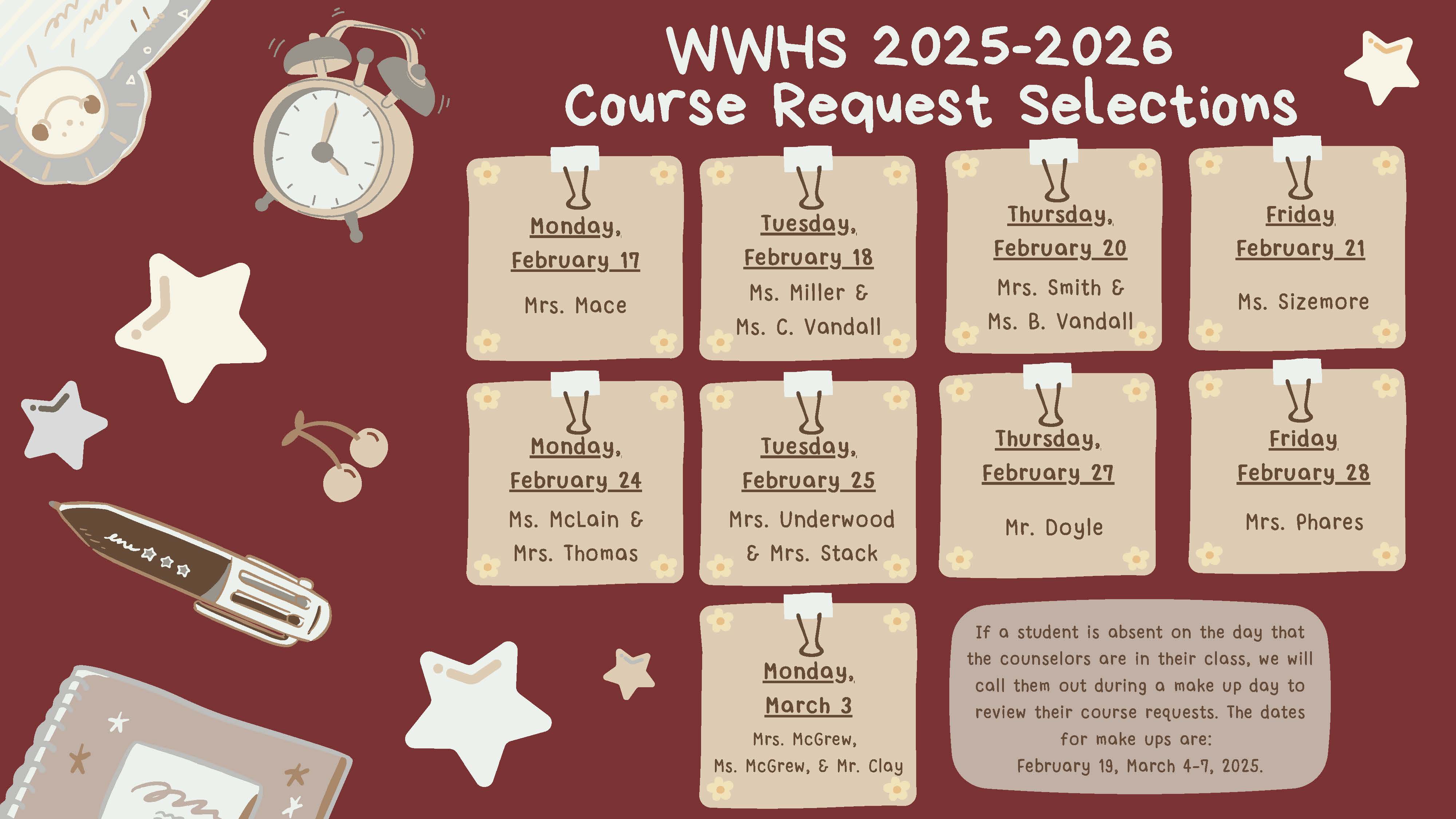 Course Request Schedule