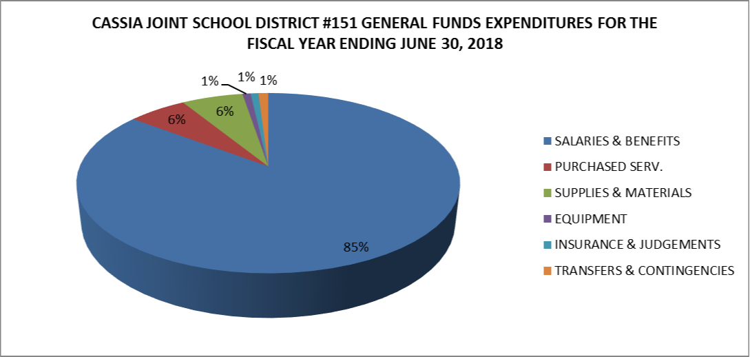 circle graph showing percentages of fund expenditures