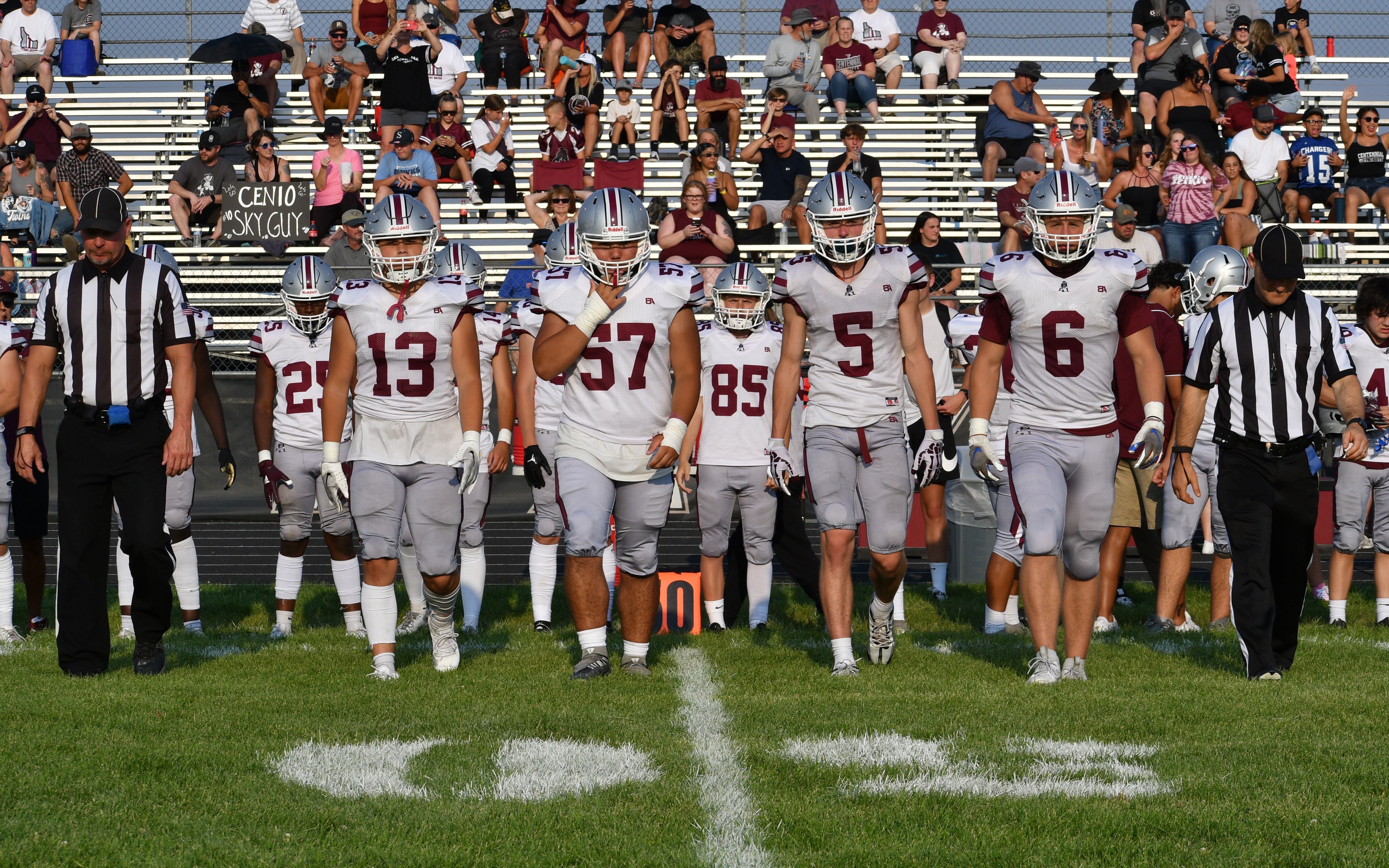 walking on field 