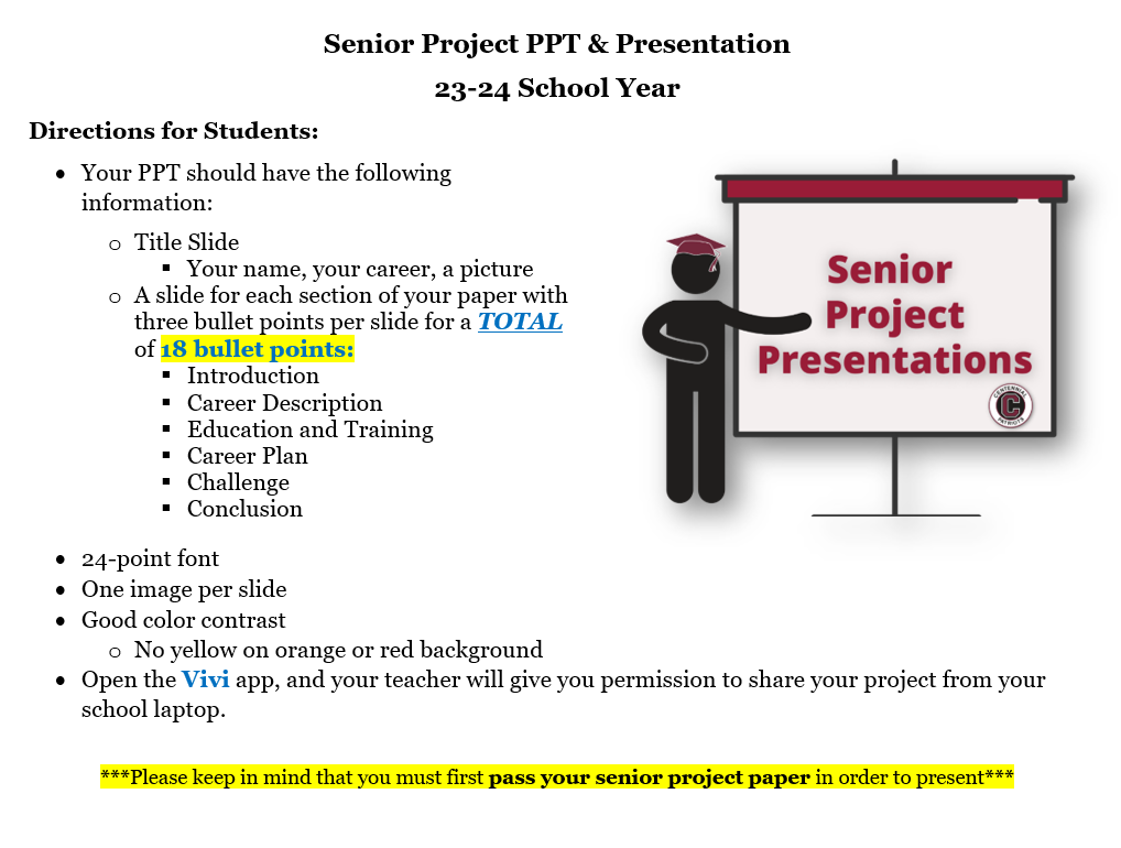 senior project presentations